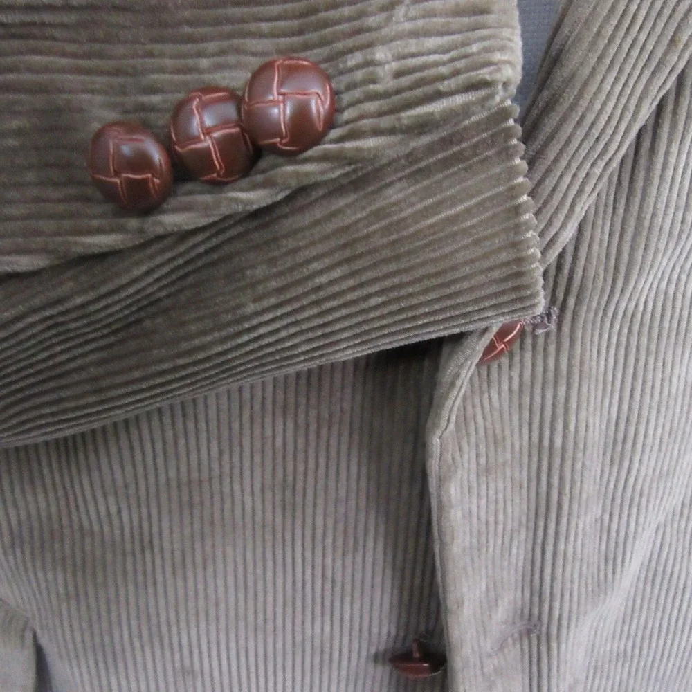 Monsieur Adolfo Mens Sport Coat‎ 44R Tan Corduroy Blazer Jacket Ventless